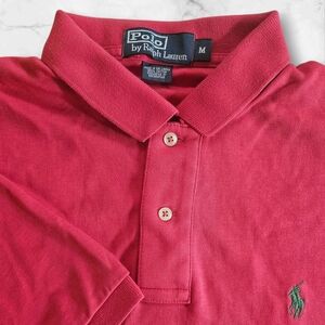 Polo Ralph Lauren Men’s Polo Shirt M Red Green Pony Classic Fit 100% Cotton